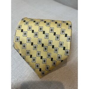 Givenchy Vintage Yellow Geometric Silk‎ Tie Made In USA 3.5"